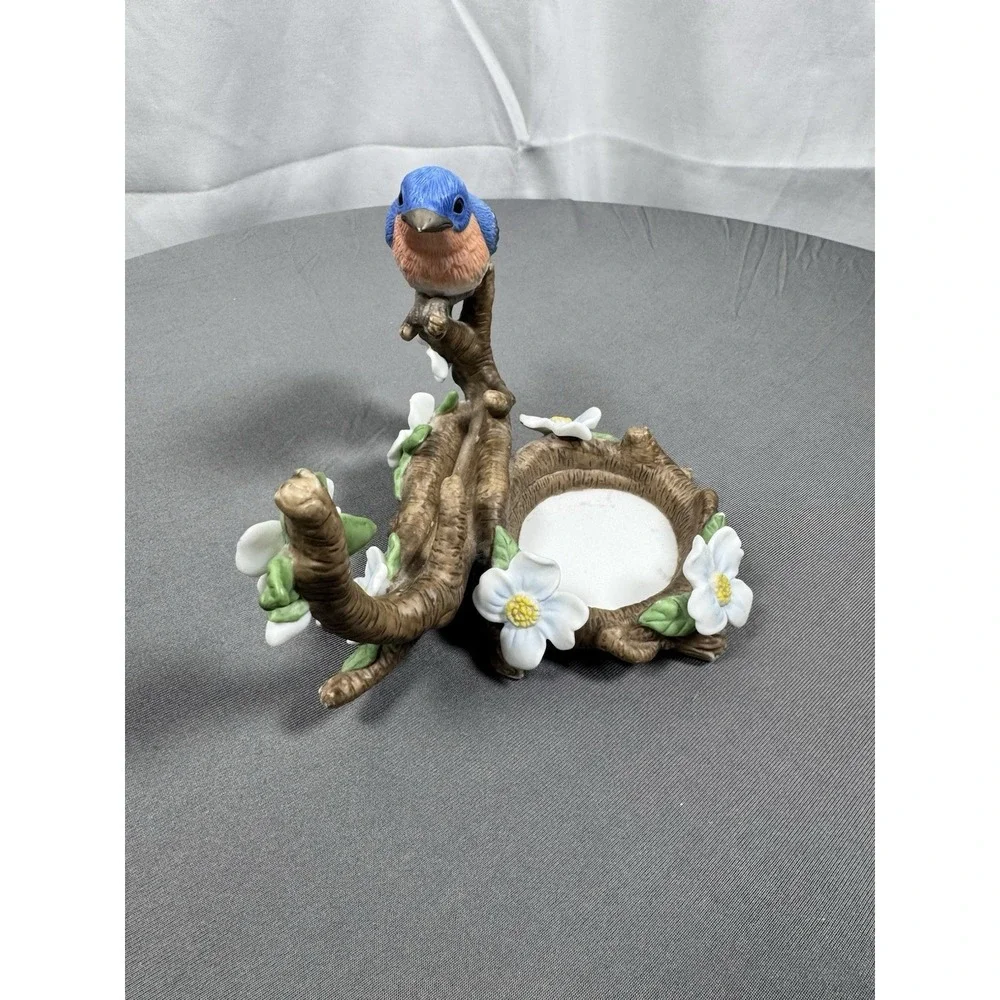 PARTYLITE Blue Bird Votive Holder‎ Bird Watcher's Collection #1 Hand Painted - Picture 2 of 4